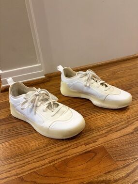 White Casual Lace-Up Sneakers